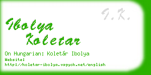 ibolya koletar business card